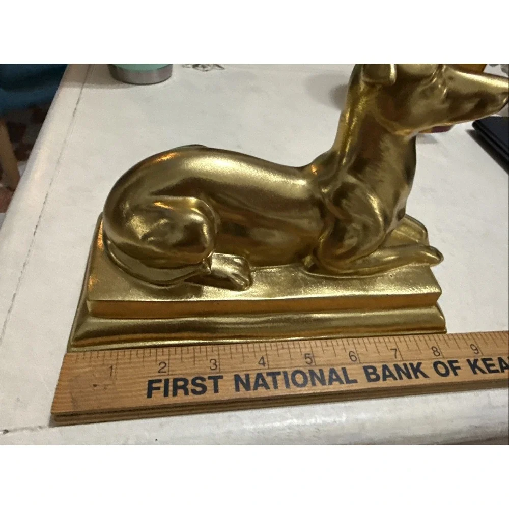 Golden Resin Regal Dog Statue Accent Piece